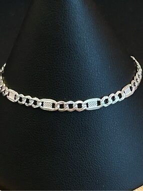 Italian Made Valentino Figaro 7” Inch Bracelet 925 Sterling Silver 3-4mm